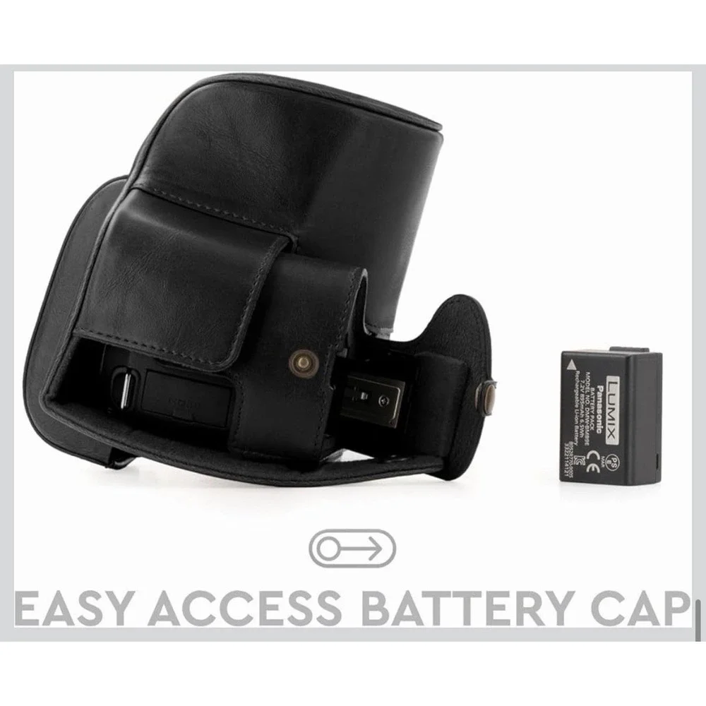 MegaGear Panasonic Lumix DC-FZ80, FZ82 Ever Ready Leather Camera Case